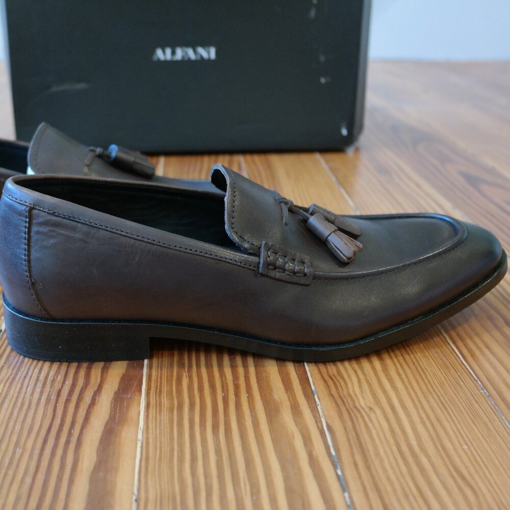 ALFANI Men's Declan Leather Tassel Loafers, Brown Size 8M - Picture 7 of 12